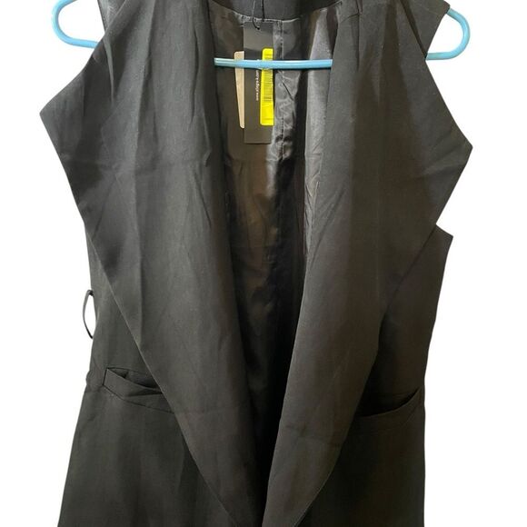 Allegra K Elegant Black Vest - Picture 2 of 5